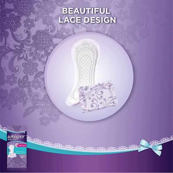 HISPER DAILY LINER , 40 NORMAL PADS, FOR NON PERIOD DAYS, CLEAN & FRESH, FRESH SCENT, LOCKS ODOUR, DISPOSABLE LINERS - Image 3