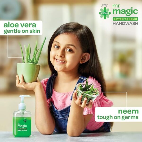 Godrej Protekt magic Powder-to-Liquid Handwash - Bottle + Refill | 9g (makes 200ml of handwash) - Image 2