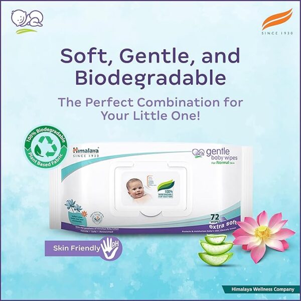 Himalaya Gentle Baby Wipes - 72 Pieces (Pack of 2) - Image 5