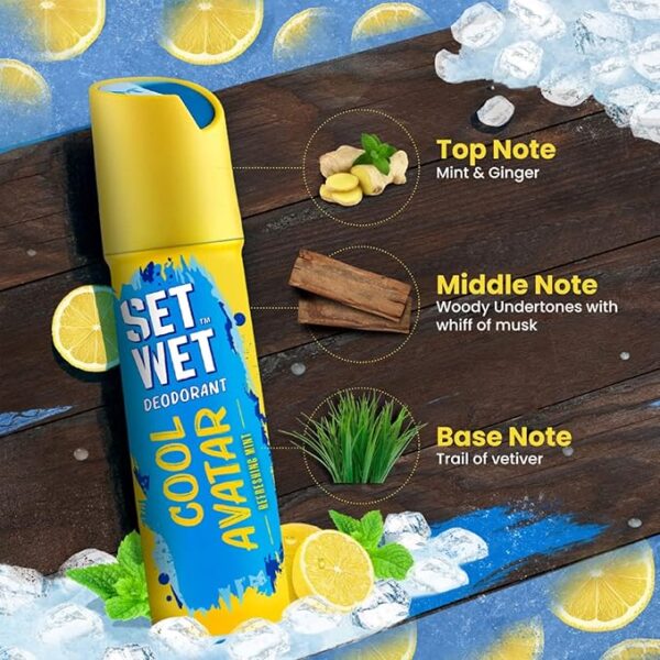 SET WET Deodorant Spray Perfume Cool, Charm & Swag Avatar for men, 150ml (Pack of 3) - Image 5