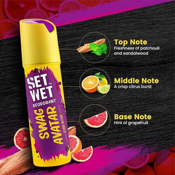 SET WET Deodorant Spray Perfume Cool, Charm & Swag Avatar for men, 150ml (Pack of 3) - Image 3