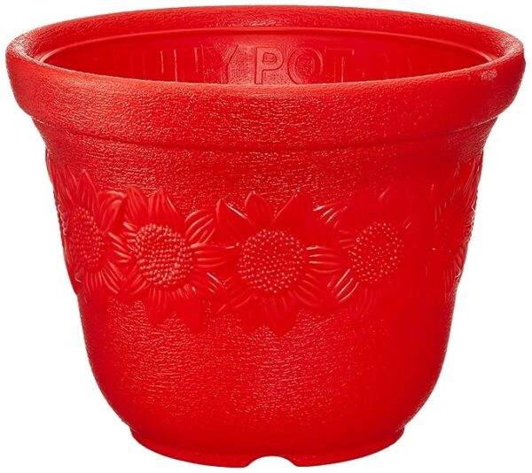GARDENS NEED 100% Virgin Plastic Sunny -14 INCH" Pot |  Planter, (31cm x 31cm x 24cm, Red) GAMLA - Image 2