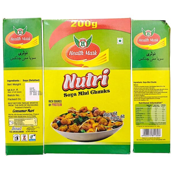 Health Mark Soya mini Chunks 200 Grams I 100% Vegetarian and Healthy - Image 2