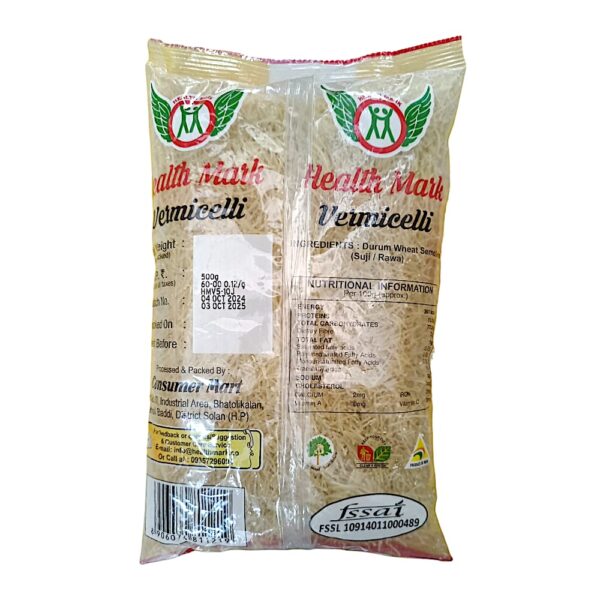 Health Mark Durum wheat VERMICELLI (Seviyan) 500g - Image 2